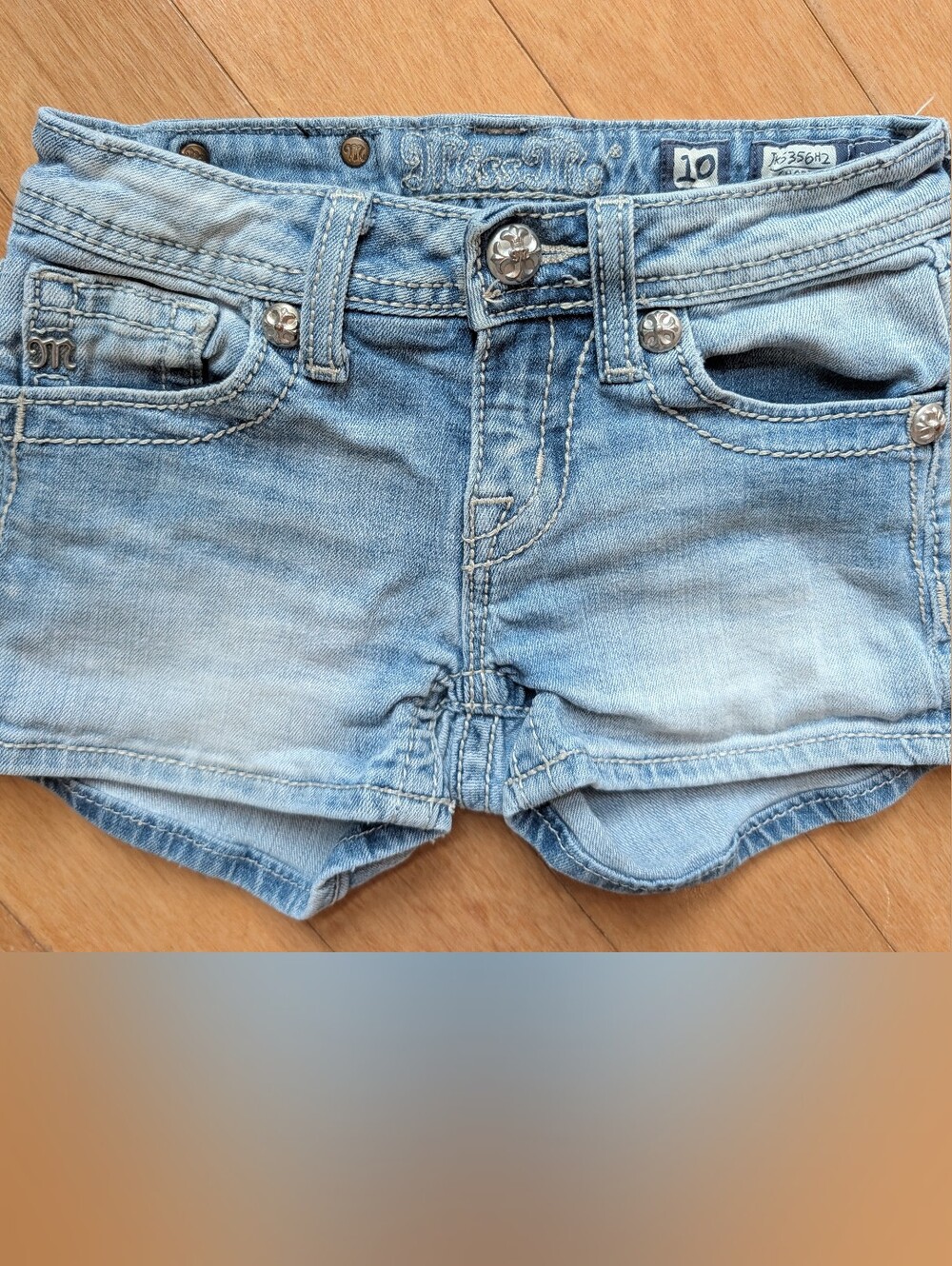 Girl's Miss Me Peace Sign Jean Shorts